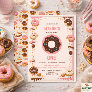 Invitation Joyeux Anniversaire Donut 1er   Mignon Donut 