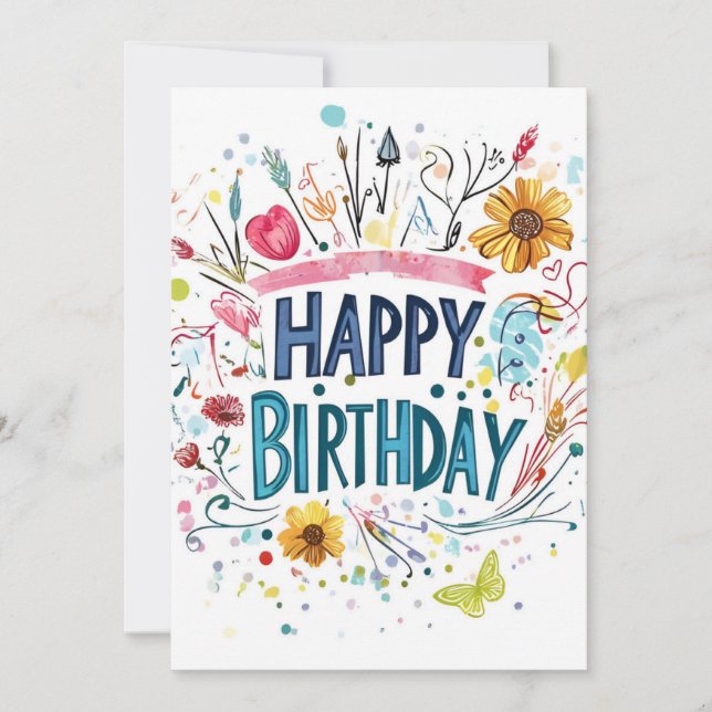 Invitation Joyeux anniversaire & Doodles Anniversaire (Devant)
