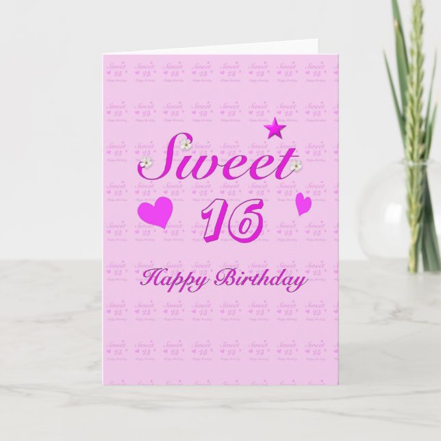 Invitation Joyeux anniversaire du bonbon 16 (Devant)