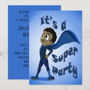 Invitation Joyeux anniversaire du super-héros afro-américain