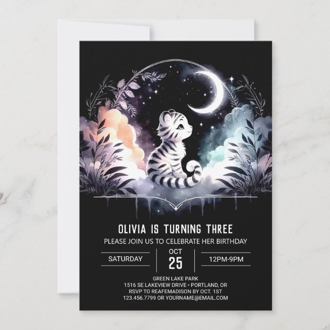 Invitation Joyeux anniversaire du tigre de Boho (Devant)