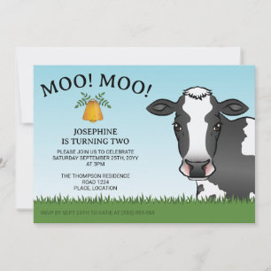 Invitation Joyeux Anniversaire Enfant Vache Noir Et Blanc Des