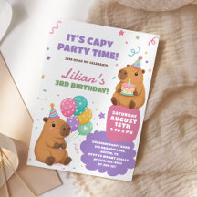 Joyeux Anniversaire Enfants Capybara Pastel