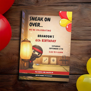 Invitation Joyeux Anniversaire Enfants Dojo Lanterne Ninja No