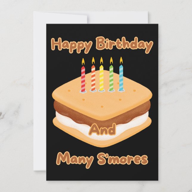 Invitation Joyeux Anniversaire et Beaucoup de S'mores Invitat (Devant)