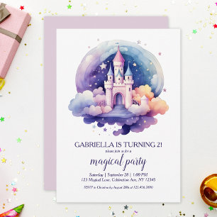 Invitation Joyeux Anniversaire Filles Château Conte de Fée Ar