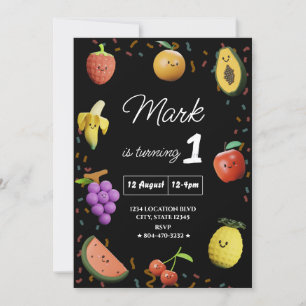 Invitation Joyeux Anniversaire Fruit Dansant Mignon