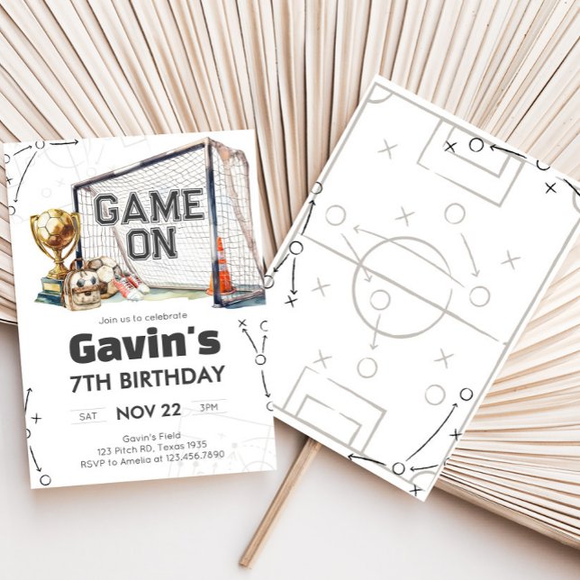 Invitation Joyeux Anniversaire Garçon Football (Soccer Birthday Party Invitation)