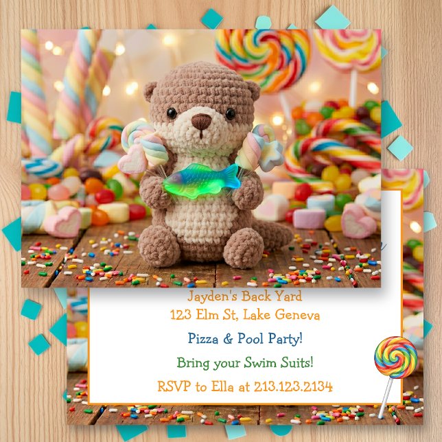 Invitation Joyeux anniversaire garçon sur le thème de la lout (Créateur téléchargé)