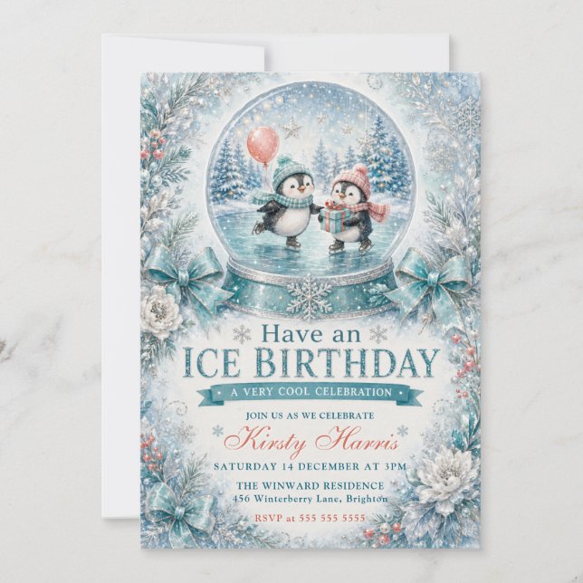Invitation Joyeux Anniversaire Glacé Très Cool Anniversaire d (Devant)