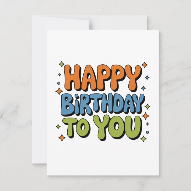 Invitation Joyeux Anniversaire Groovy (Devant)
