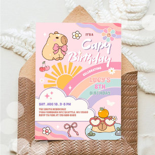 Invitation Joyeux Anniversaire Groovy Arc-en-ciel Soleil Anni