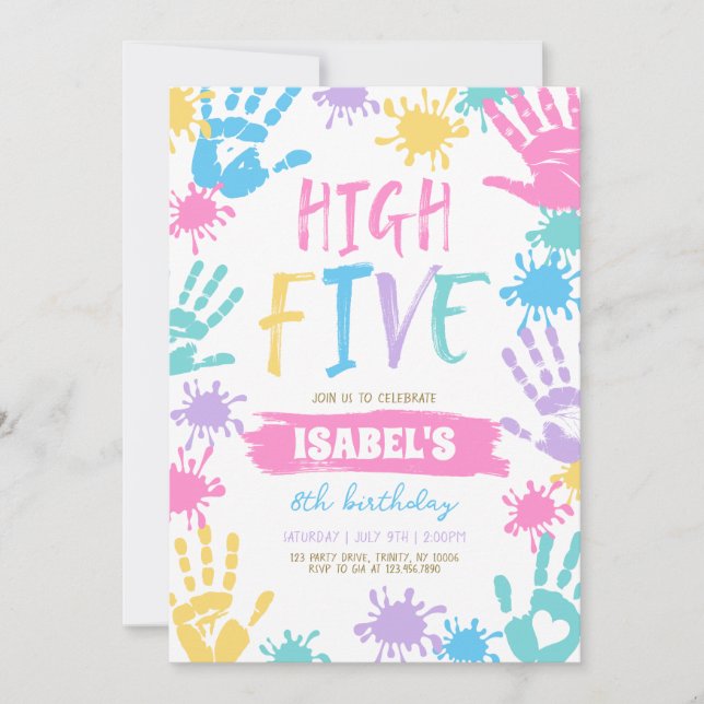 Invitation Joyeux Anniversaire High Five  (Devant)