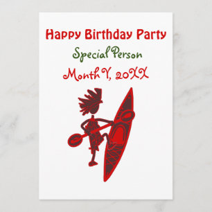 Invitation Joyeux anniversaire Kayaker Virtual