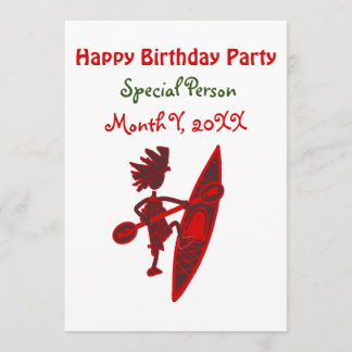 Invitation Joyeux anniversaire Kayaker Virtual