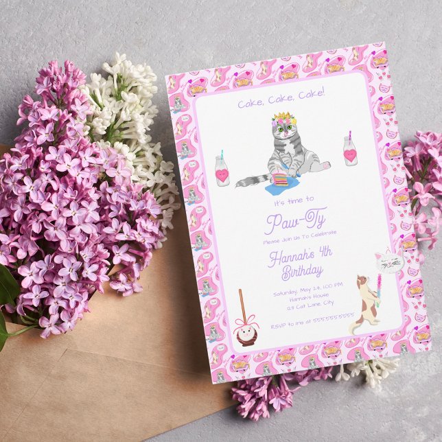 Invitation Joyeux Anniversaire Les Chats Font La Fête   (Créateur téléchargé)