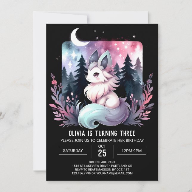 Invitation Joyeux Anniversaire Loup de la Jungle (Devant)