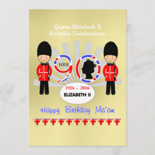 Invitation Joyeux anniversaire Ma'am Reine Elizabeth II 90e f