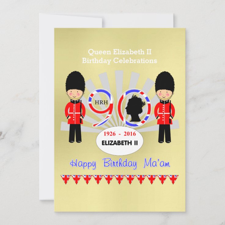 Invitation Joyeux Anniversaire Ma Am Reine Elizabeth Ii 90e F Zazzle Fr