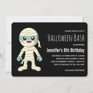 Invitation Joyeux Anniversaire Monstre Momie Halloween