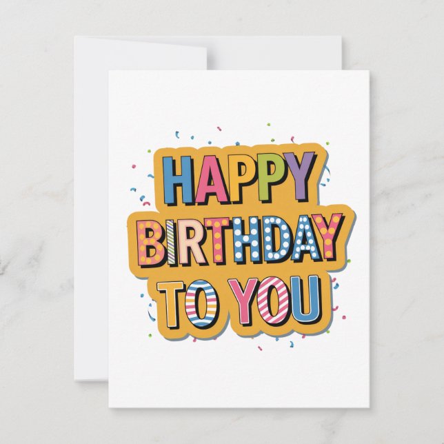 Invitation Joyeux Anniversaire Motif (Devant)