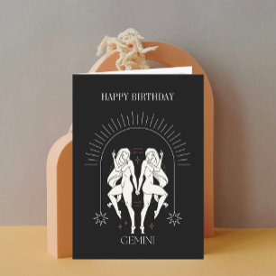 Invitation Joyeux Anniversaire Mystic Gemini Zodiac Horoscope