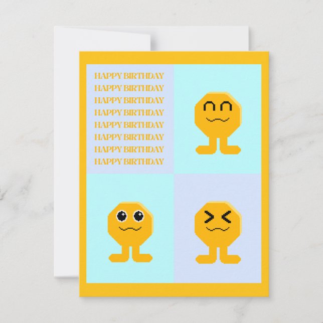 Invitation Joyeux Anniversaire Octagon Popkin (Devant)