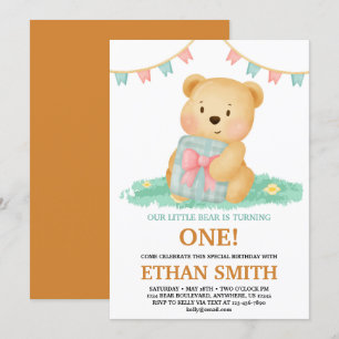 Invitation Joyeux Anniversaire Ourson Mignon