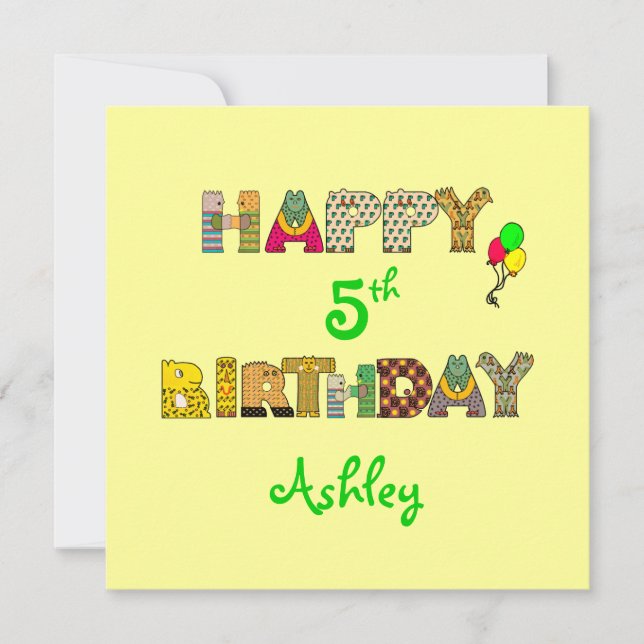 Invitation Joyeux ___Anniversaire - Personnalisé Nom/Date Par (Devant)
