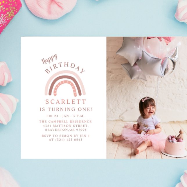Invitation Joyeux Anniversaire Photo Personnalisé Fête Petite (Créateur téléchargé)