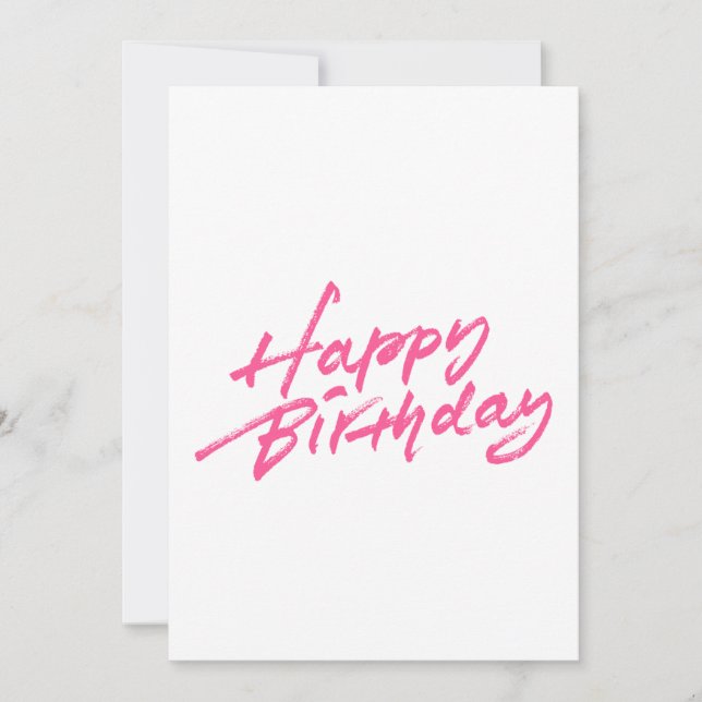 Invitation Joyeux Anniversaire Pinceau rose Conception (Devant)