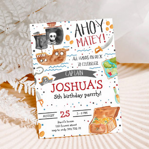 Invitation Joyeux anniversaire Pirate Boy