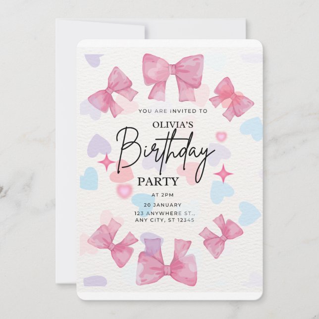 Invitation Joyeux Anniversaire pnik  (Devant)