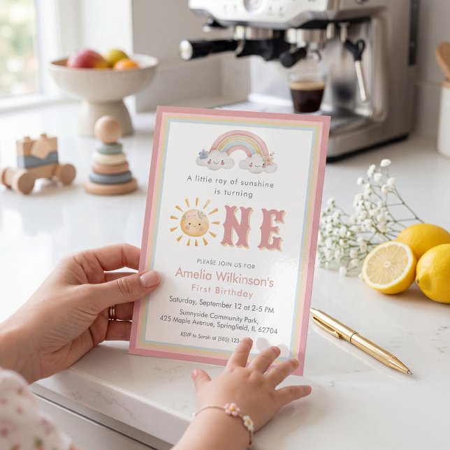 Invitation Joyeux Anniversaire Premier de la Fille au Soleil  (Créateur téléchargé)