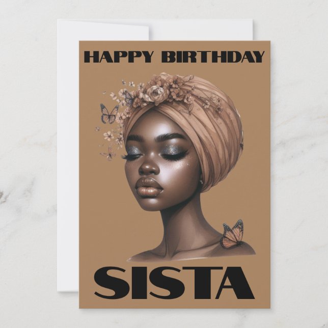 Invitation Joyeux anniversaire Sista Black Girl Magic Melanin (Devant)
