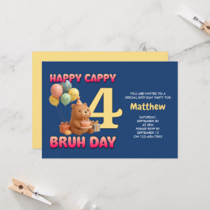 Invitation JOYEUX ANNIVERSAIRE Teddy Bear 4ème Anniversaire