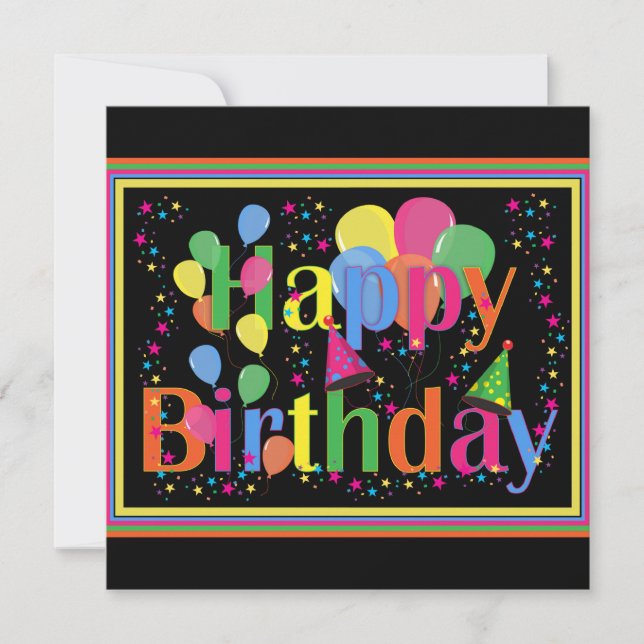 Invitation Joyeux Anniversaire TEMPLATE, personnalisable, (Devant)