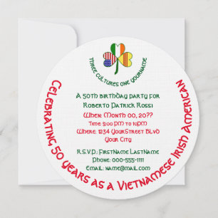 Invitation Joyeux Anniversaire Trèfle Américain Irlandais Vie