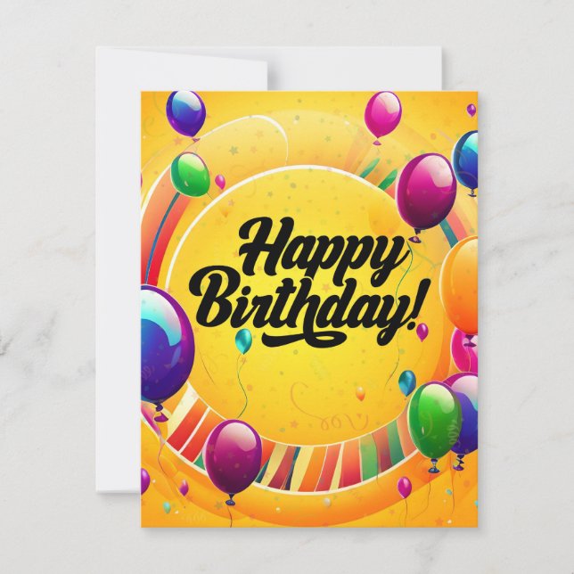 Invitation Joyeux Anniversaire Vibrant (Devant)
