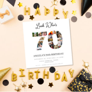 Invitation joyeux anniversaire, voici qui a 70 ans, montage p