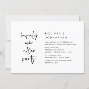 Invitation Joyeux Après, Dîner Mariage Elopement Party