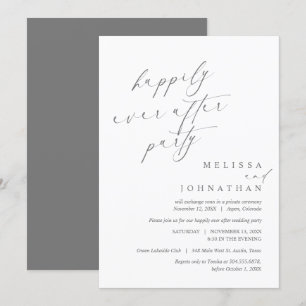 Invitation Joyeux Après La Fête, Dîner Mariage Elopement