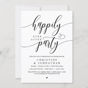 Invitation Joyeux Après La Fête, Dîner Mariage Elopement