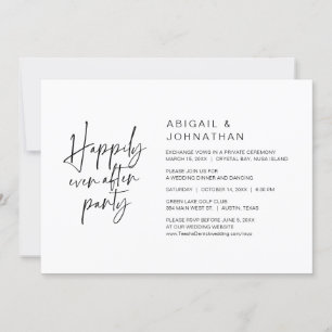 Invitation Joyeux Après La Fête, Dîner Mariage Elopement