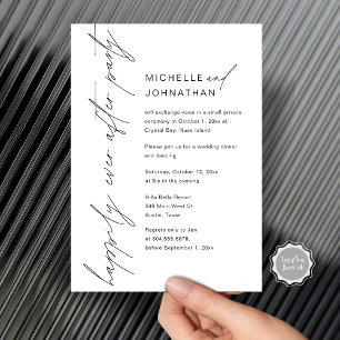 Invitation Joyeux Après La Fête, Dîner Mariage Elopement