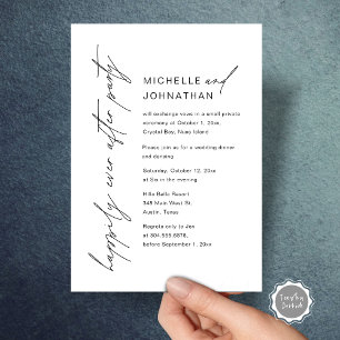 Invitation Joyeux Après La Fête, Dîner Mariage Elopement