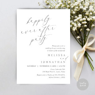 Invitation Joyeux Après La Fête, Dîner Mariage Elopement