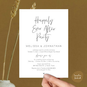 Invitation Joyeux Après La Fête, Dîner Mariage Elopement