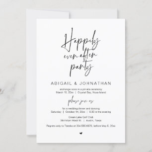 Invitation Joyeux Après La Fête, Dîner Mariage Elopement