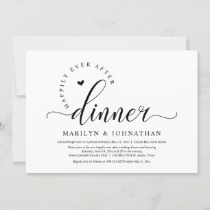 Invitation Joyeux Après La Fête, Dîner Mariage Elopement